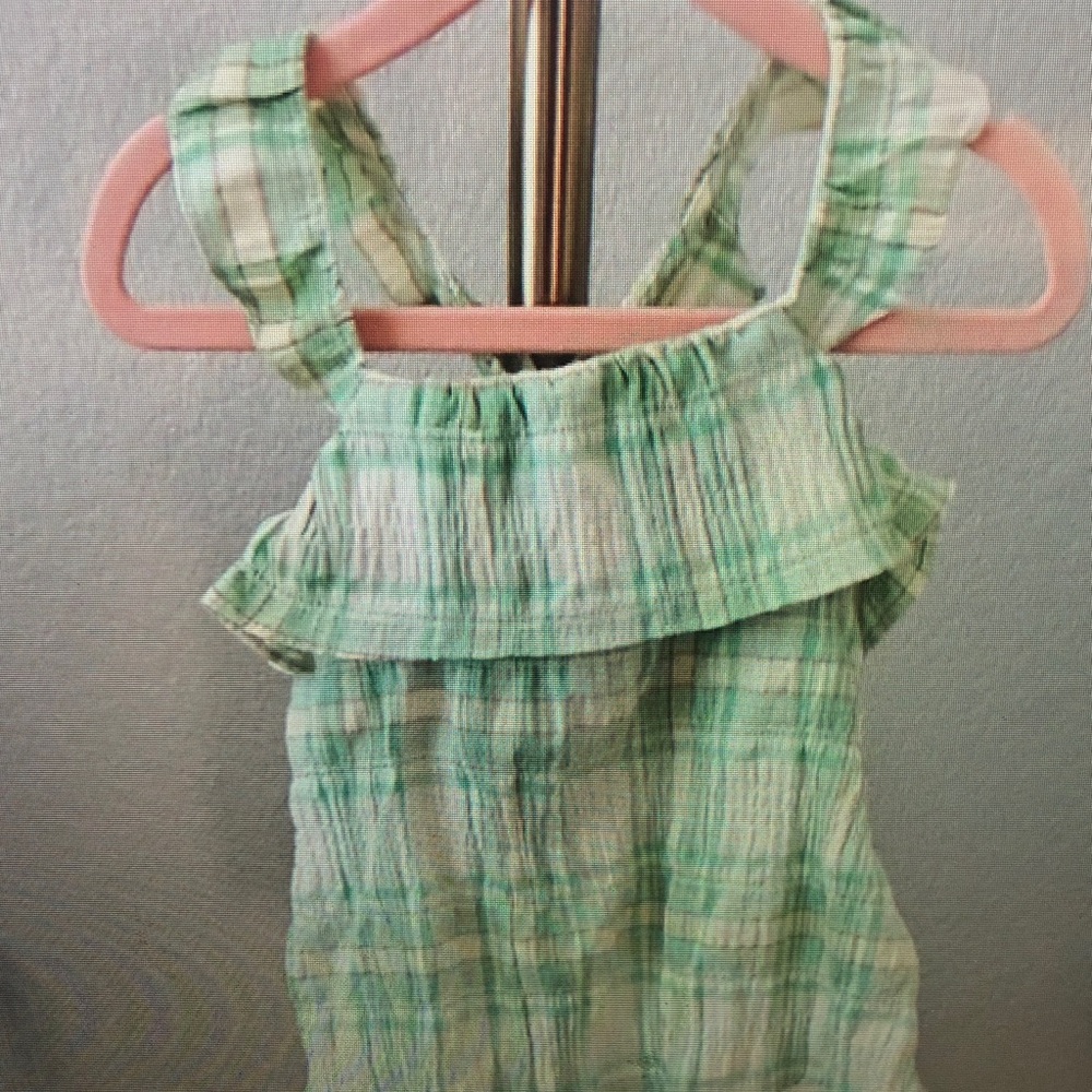 Green Plaid Kids Camisole